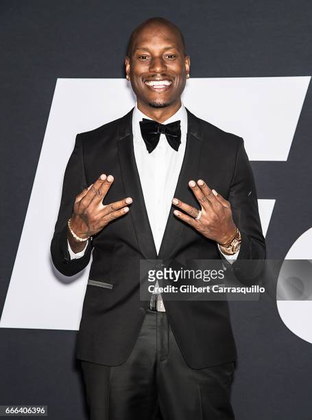 Actor and singer-songwriter Tyrese Gibson attends 'The Fate Of The Furious' New York Premiere at Radio City Music Hall on April 8, 2017 in New York...