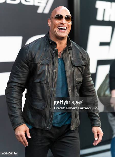 Actor Dwayne Johnson attends 'The Fate Of The Furious' New York Premiere at Radio City Music Hall on April 8, 2017 in New York City.