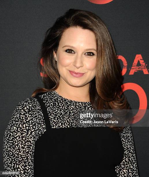 Actress Katie Lowes attends ABC's "Scandal" 100th episode celebration at Fig & Olive on April 8, 2017 in West Hollywood, California.