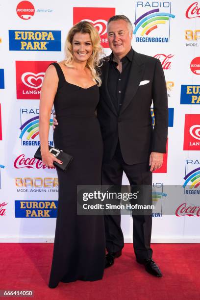 Franziska van Almsick and Juergen B. Harder attend the Radio Regenbogen Award 2017 at Europapark on April 7, 2017 in Rust, Germany.