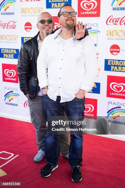 Lars Niedereichholz and Andre Werner of the comedy duo Mundstuhl attend the Radio Regenbogen Award 2017 at Europapark on April 7, 2017 in Rust,...