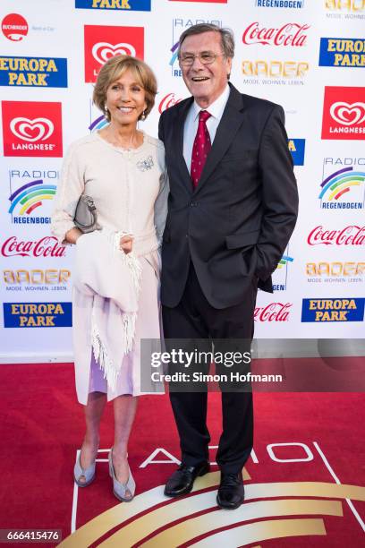 Wolfgang Gerhardt and his wife Marlies Gerhard attend the Radio Regenbogen Award 2017 at Europapark on April 7, 2017 in Rust, Germany.