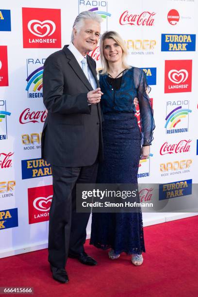 Guido Knopp and his wife Gabriella Knopp attend the Radio Regenbogen Award 2017 at Europapark on April 7, 2017 in Rust, Germany.