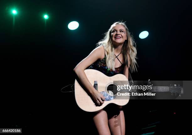 Singer/songwriter Kelsea Ballerini performs during the ACM Party For A Cause: The Joint at The Joint inside the Hard Rock Hotel & Casino on April 1,...