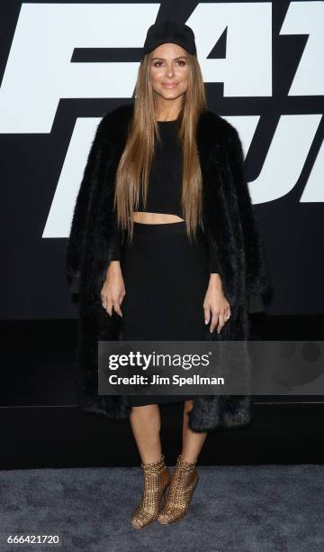 Personality Maria Menounos attends "The Fate Of The Furious" New York premiere at Radio City Music Hall on April 8, 2017 in New York City.