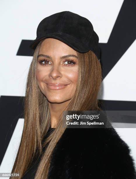 Personality Maria Menounos attends "The Fate Of The Furious" New York premiere at Radio City Music Hall on April 8, 2017 in New York City.