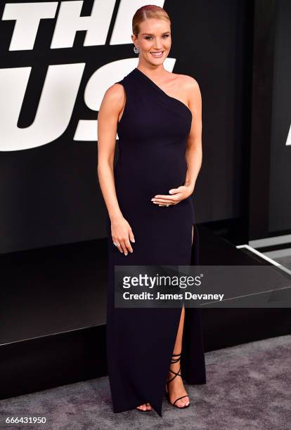 Rosie Huntington-Whiteley attends 'The Fate Of The Furious' New York premiere at Radio City Music Hall on April 8, 2017 in New York City.