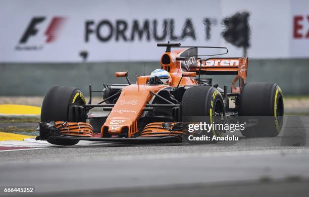 Fernando Alonso of McLaren Honda on track during the Formula One Grand Prix of China at Shanghai International Circuit on April 9, 2017 in Shanghai,...