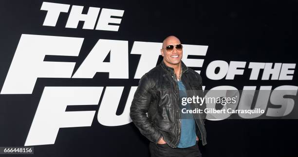 Actor Dwayne Johnson attends 'The Fate Of The Furious' New York Premiere at Radio City Music Hall on April 8, 2017 in New York City.