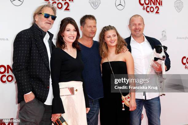 Matthias Habich, Iris Berben, Til Schweiger, Emma Schweiger and Heino Ferch attend the 'Conni & Co 2 - Das Geheimnis des T-Rex' premiere on April 9,...