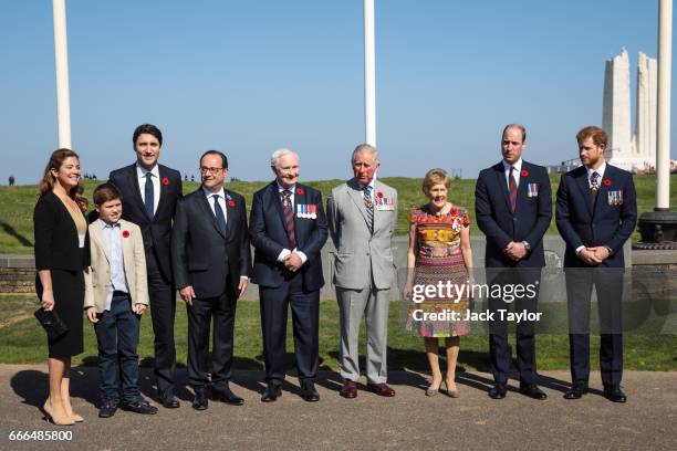 Sophie Trudeau; her son Xavier James Trudeau; Canadian Prime Minister Justin Trudeau; French President Francois Hollande; Governor General of Canada...