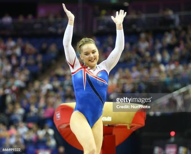 Amy Tinkler during the IPRO Sport World Cup of Gymnastics at The O2 Arena, London, England on 08 April 2017.