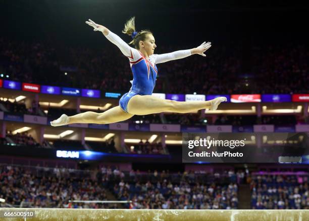 Amy Tinkler on Beam during the IPRO Sport World Cup of Gymnastics at The O2 Arena, London, England on 08 April 2017.