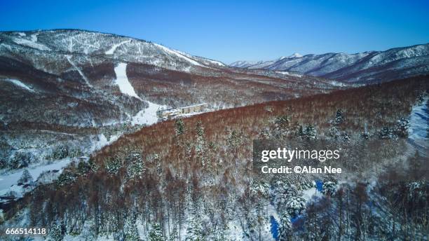 snow mountain in nagano - 長野県 fotografías e imágenes de stock