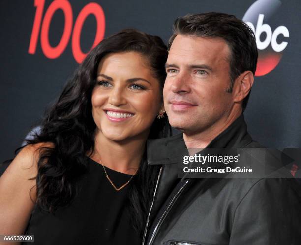 Actor Scott Foley and wife Marika Dominczyk arrive at ABC's "Scandal" 100th Episode Celebration at Fig & Olive on April 8, 2017 in West Hollywood,...