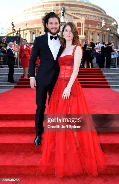 Rose Leslie and Kit Harington attend The Olivier Awards 2017 at Royal Albert Hall on April 9, 2017 in London, England.