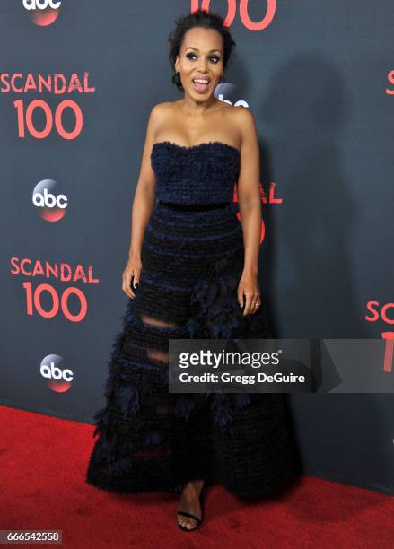 Actress Kerry Washington arrives at ABC's "Scandal" 100th Episode Celebration at Fig & Olive on April 8, 2017 in West Hollywood, California.