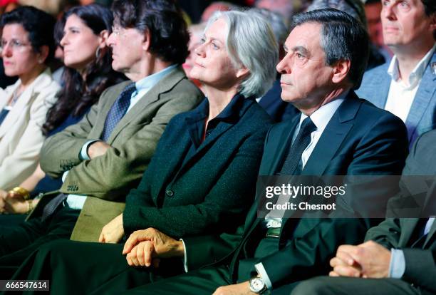 Former French Prime Minister and French presidential elections candidate for the right-wing "Les Republicains" political party Francois Fillon sits...