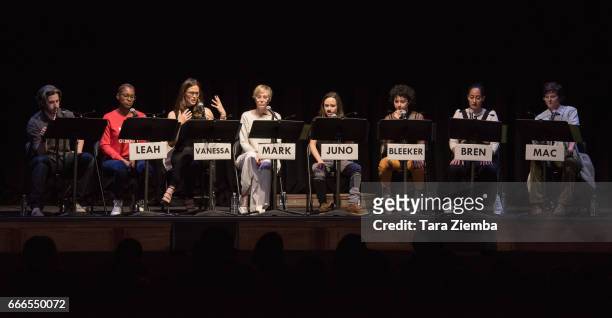 Director Jason Reitman, actresses Issa Rae, Jennifer Garner, Kristen Wiig, Ellen Page, Alia Shawkat, Tracee Ellis Ross and Tig Notaro speak during a...