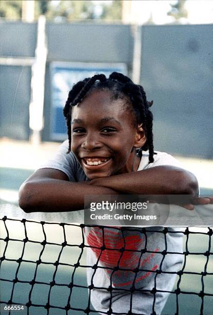 Tennis player Venus Williams poses for a photo 1991 in Compton, CA. Serena and Venus Williams will be playing against each other for the first time...