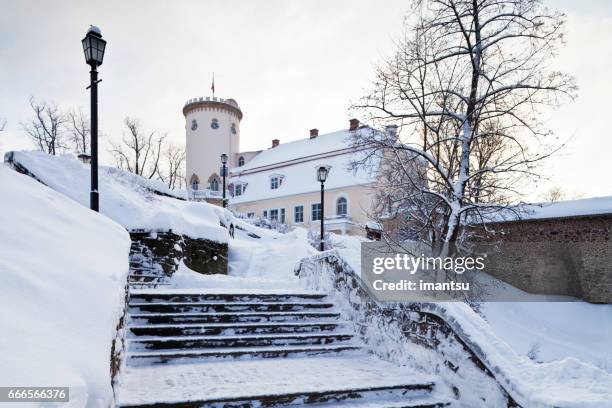 castle in cesis - cesis latvia stock pictures, royalty-free photos & images