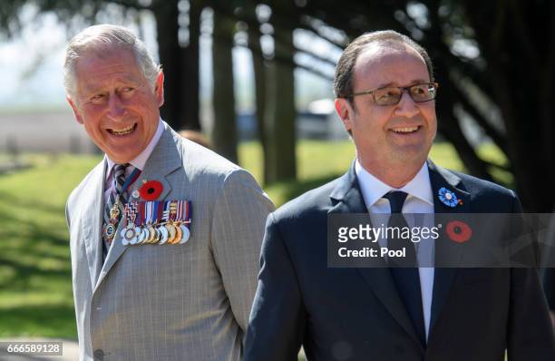 Prince Charles, Prince of Wales and French President Francois Hollande attend the commemorations for the 100th anniversary of the battle of Vimy...