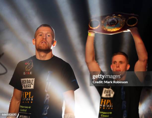 NTerry Flanagan makes his ring entrance before his fight against Petr Petrov for the WBO World Lightweight Championship at Manchester Arena on April...