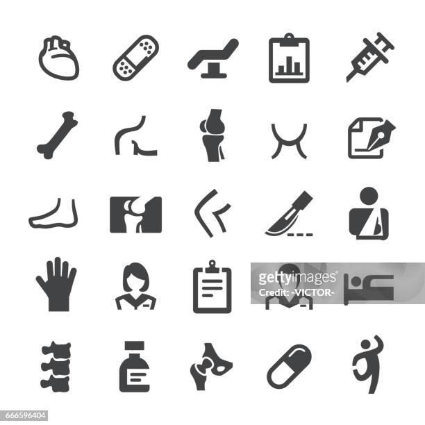 orthopedic surgery icons - smart series - hip body part stock illustrations