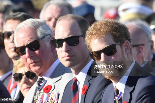 Prince Charles, Prince William, The Duke of Cambridge and Prince Harry attend a ceremony to mark the centenary of the Battle of Vimy Ridge on April...