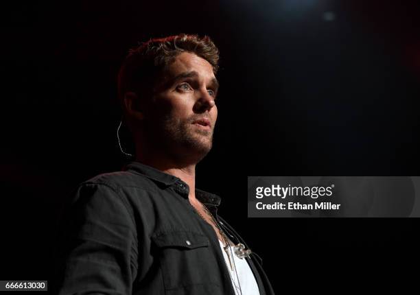 Singer Brett Young performs during the ACM Party For A Cause: The Joint at The Joint inside the Hard Rock Hotel & Casino on April 1, 2017 in Las...