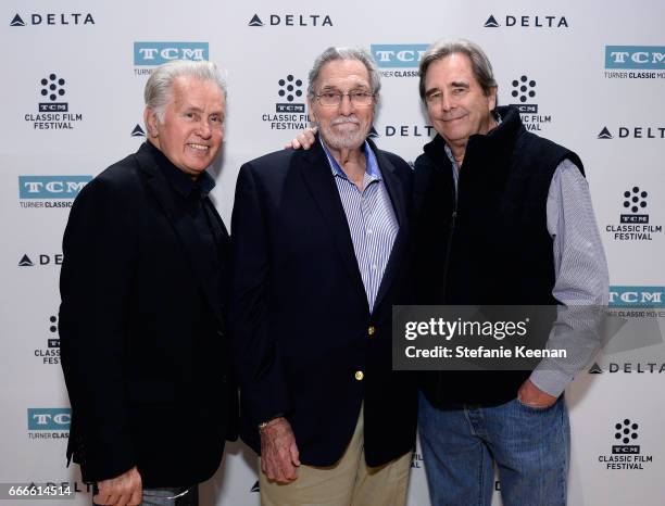 Actor Martin Sheen, director Larry Peerce and actor Beau Bridges attend the screening of 'The Incident' during the 2017 TCM Classic Film Festival on...