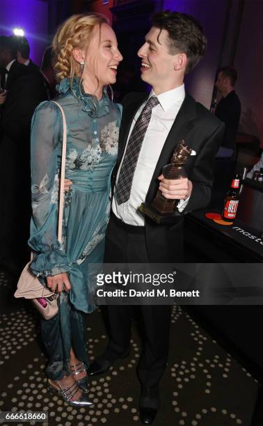 Kristy Philipps and Anthony Boyle attends The Olivier Awards 2017 after party at Rosewood London on April 9, 2017 in London, England.
