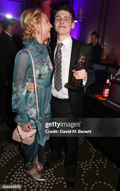 Kristy Philipps and Anthony Boyle attends The Olivier Awards 2017 after party at Rosewood London on April 9, 2017 in London, England.