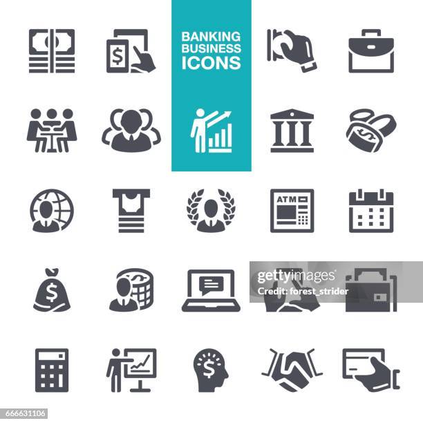 business and banking  icons - impact investing stock illustrations