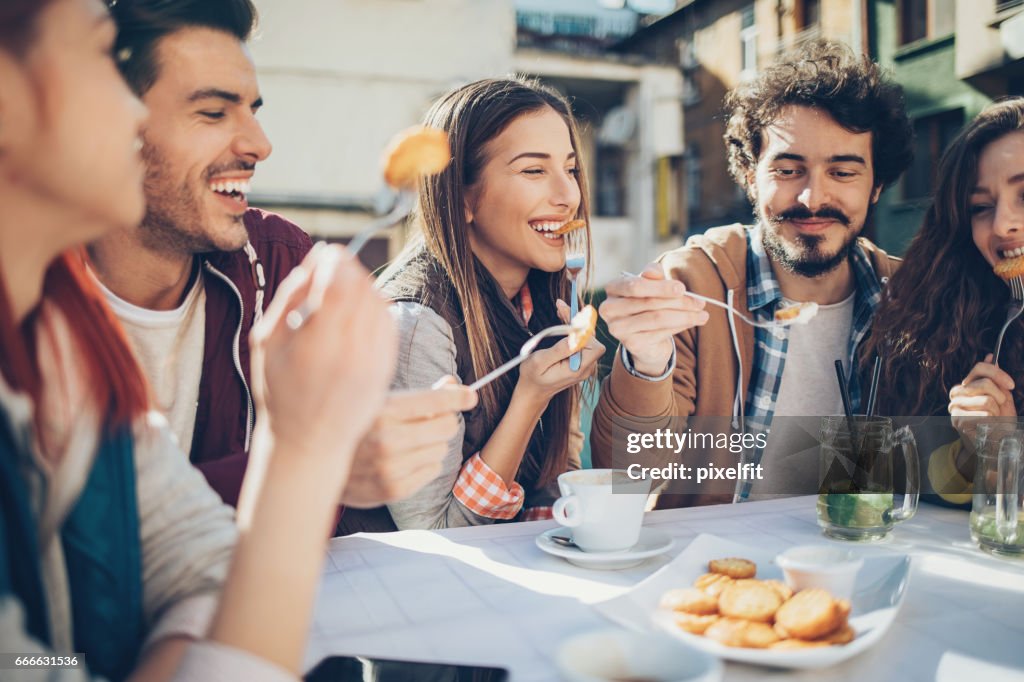 Outdoors brunch with friends