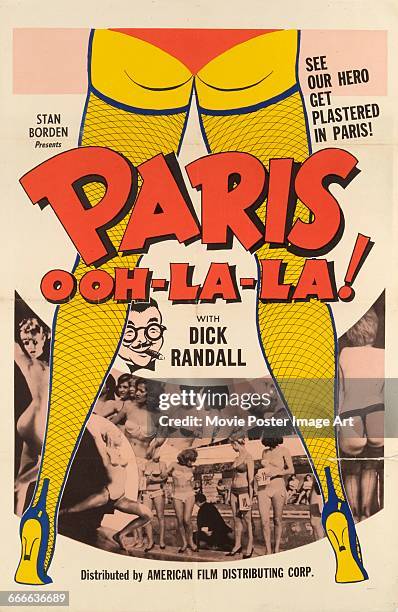 Image contains suggestive content.)A poster for the French pornographic film 'Paris Ooh La La' , in which Dick Randall explores the nightlife of...