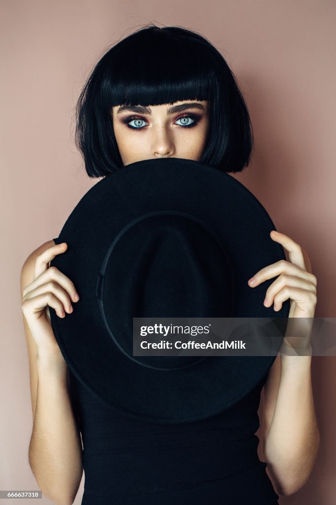 Beautiful girl wearing hat
