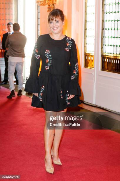 German actress Muriel Baumeister attends the premiere of the musical 'Der Gloeckner von Notre Dame' on April 9, 2017 in Berlin, Germany.