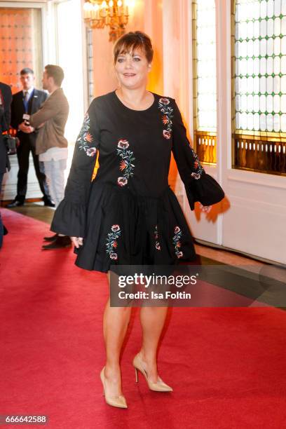 German actress Muriel Baumeister attends the premiere of the musical 'Der Gloeckner von Notre Dame' on April 9, 2017 in Berlin, Germany.