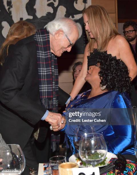 Lyricist Alan Bergman and gospel singer Merry Clayton attend an evening with Quincy Jones and The Jazz Foundation of America at Vibrato on April 9,...