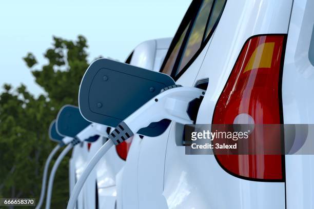 electric car  - car fleet stock-fotos und bilder