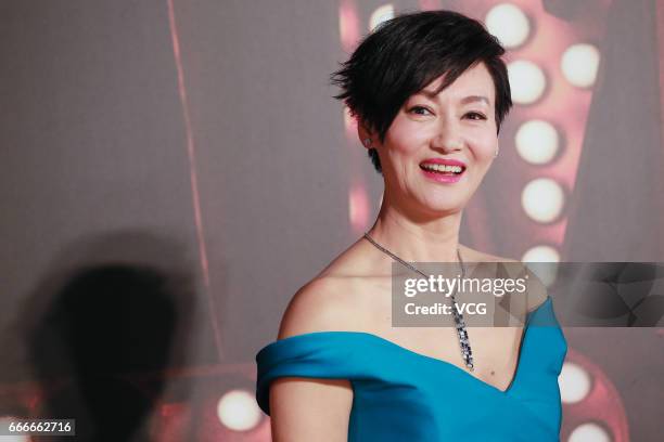 Actress Kara Wai poses on red carpet of the 36th Hong Kong Film Awards ceremony at Hong Kong Cultural Centre on April 9, 2017 in Hong Kong, China.