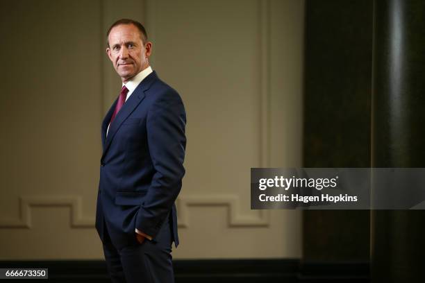 New Zealand Labour Party leader Andrew Little poses for portraits at Parliament on April 10, 2017 in Wellington, New Zealand.