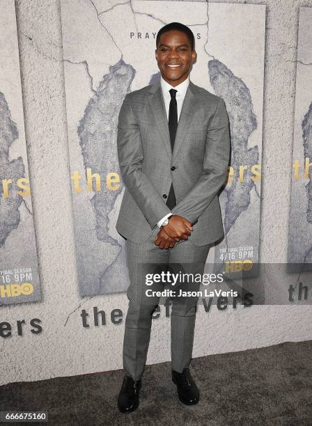 Actor Jovan Adepo attends the season 3 premiere of "The Leftovers" at Avalon Hollywood on April 4, 2017 in Los Angeles, California.