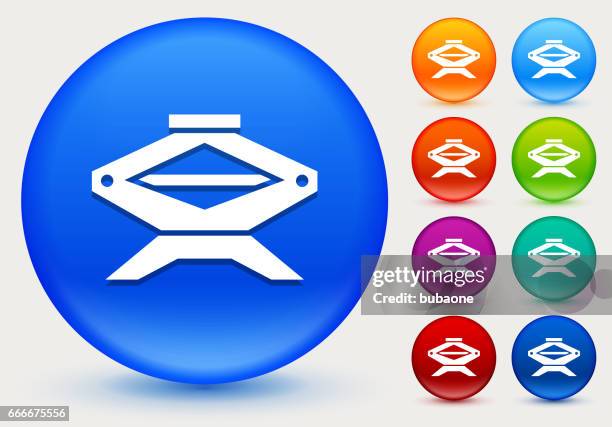 car jack icon on shiny color circle buttons - car jack white background stock illustrations