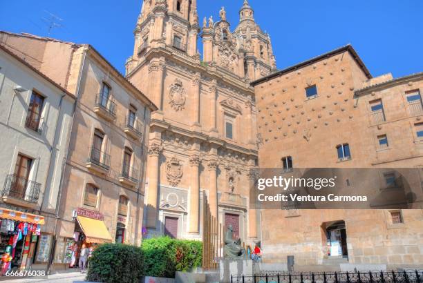 façade of casa de las conchas - salamanca, spain - städtischer platz fotografías e imágenes de stock