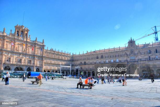 plaza mayor - salamanca, spain - städtischer platz stock pictures, royalty-free photos & images