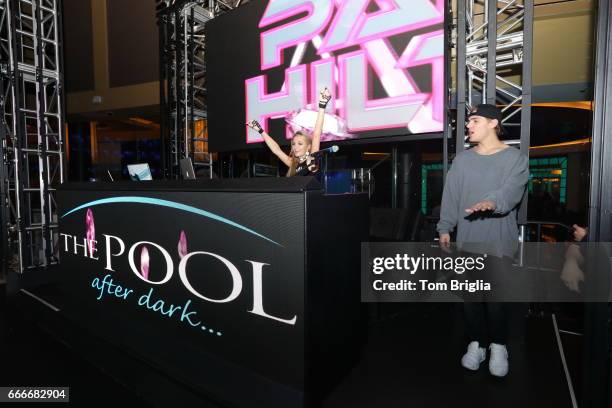 Paris Hilton Hosts The Pool After Dark At Harrahs Resort Photos and