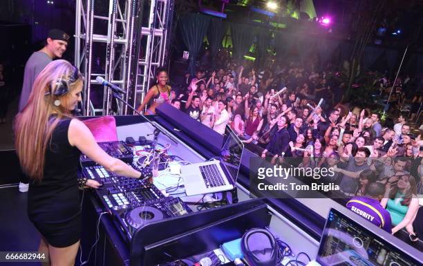 Paris Hilton performs at The Pool After Dark at Harrah's Resort on Saturday April 8, 2017 in Atlantic City, New Jersey