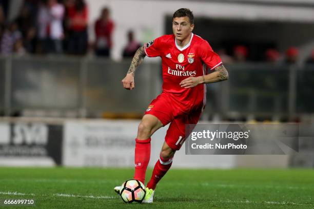 Benfica's Swedish defender Victor Lindelof in action during the Premier League 2016/17 match between Moreirense FC and SL Benfica at Parque...